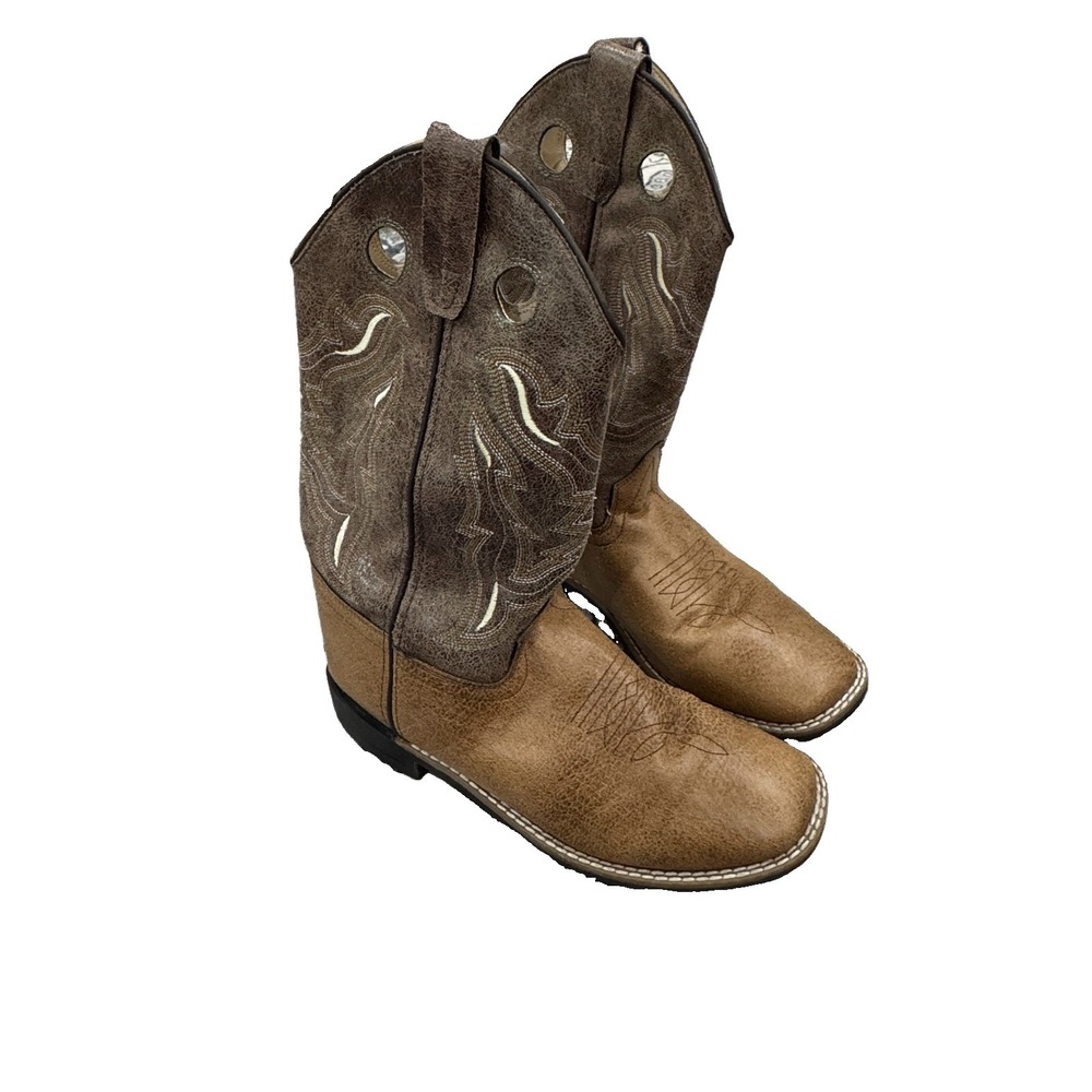 Cody James Western Boots Youth Size 6 D Square Toe Brown Leather